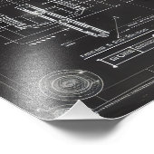 Zwarte blauwdruk voor ruimteschip foto afdruk (Hoek)