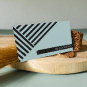 Zwarte & blauwe abstracte lijnen minimal urban visitekaartje