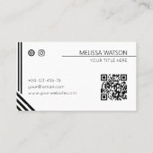 Zwarte & blauwe abstracte lijnen minimal urban visitekaartje (Achterkant)