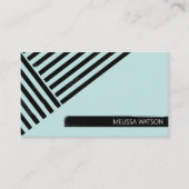 Zwarte & blauwe abstracte lijnen minimal urban visitekaartje (Voorkant)