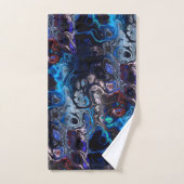 Zwarte, blauwe, bordeauxrode marmeren das kleursto bad handdoek (Handdoek)