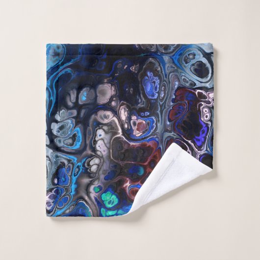 Zwarte, blauwe, bordeauxrode marmeren das kleursto bad handdoek (Wasdoekje)