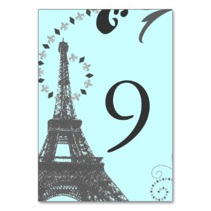 Zwarte Blauwe Eiffeltoren  bruiloft Parijs Kaart