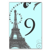 Zwarte Blauwe Eiffeltoren  bruiloft Parijs Kaart (Achterkant)