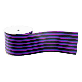 Zwarte, blauwe en Paarse strepen Grosgrain Lint