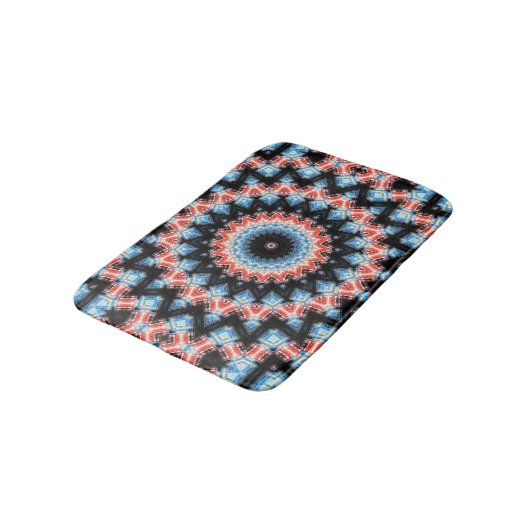 Zwarte, blauwe en rode Mandala Star Badmat (Gekanteld)