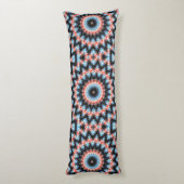 Zwarte, blauwe en rode Mandala Ster Lichaamskussen (Achterkant (Verticaal))