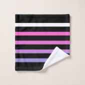 Zwarte, blauwe en roze strepen bad handdoek (Wasdoekje)