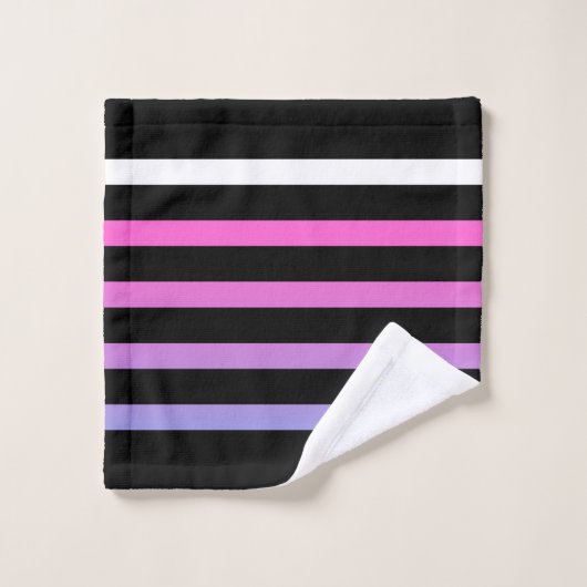 Zwarte, blauwe en roze strepen bad handdoek (Wasdoekje)