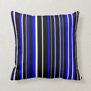 Zwarte, blauwe en witte barcode streep kussen
