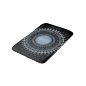 Zwarte Blauwe Gouden Mandala Schildpad Badmat (Gekanteld)