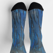 Zwarte Blauwe Grijze Lijn Kunst Sokken (Top)
