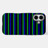 Zwarte blauwe groene strepen Case-Mate iPhone case (Achterkant (horizontaal))