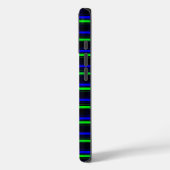 Zwarte blauwe groene strepen Case-Mate iPhone case (Achterkant / Links)