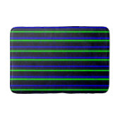 Zwarte Blauwe Groene Stripes Badmat (Voorkant)