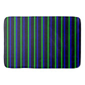 Zwarte Blauwe Groene Stripes Badmat (Voorkant)