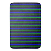 Zwarte Blauwe Groene Stripes Badmat (Voorkant Verticaal)
