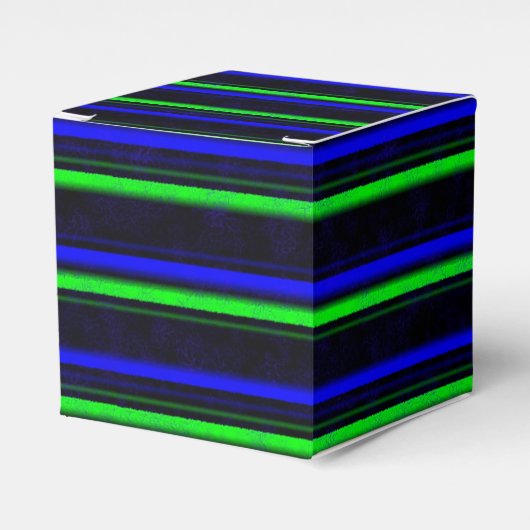 Zwarte Blauwe Groene Stripes Bedankdoosjes (Voorkant Zijde)