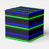 Zwarte Blauwe Groene Stripes Bedankdoosjes (Achterkant)