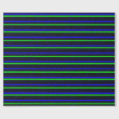 Zwarte Blauwe Groene Stripes Cadeaupapier (Vlak)