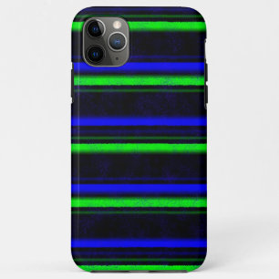 Zwarte Blauwe Groene Stripes Case-Mate iPhone Case