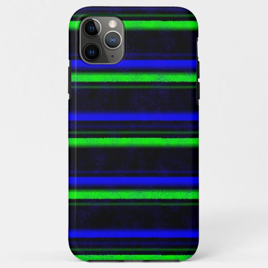 Zwarte Blauwe Groene Stripes Case-Mate iPhone Case (Achterkant)