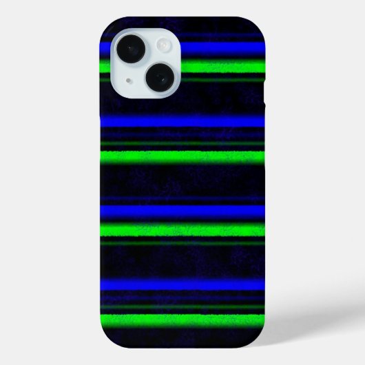 Zwarte Blauwe Groene Stripes Case-Mate iPhone Case (Achterkant)