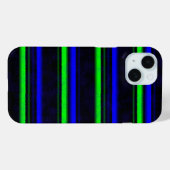Zwarte Blauwe Groene Stripes Case-Mate iPhone Case (Achterkant (horizontaal))