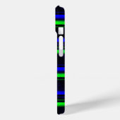 Zwarte Blauwe Groene Stripes Case-Mate iPhone Case (Achterkant / Links)