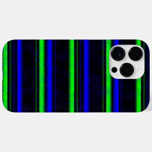 Zwarte Blauwe Groene Stripes Case-Mate iPhone Case (Achterkant (horizontaal))