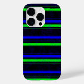Zwarte Blauwe Groene Stripes Case-Mate iPhone Case (Achterkant)