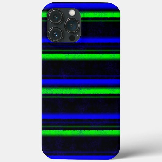 Zwarte Blauwe Groene Stripes Case-Mate iPhone Case (Achterkant)