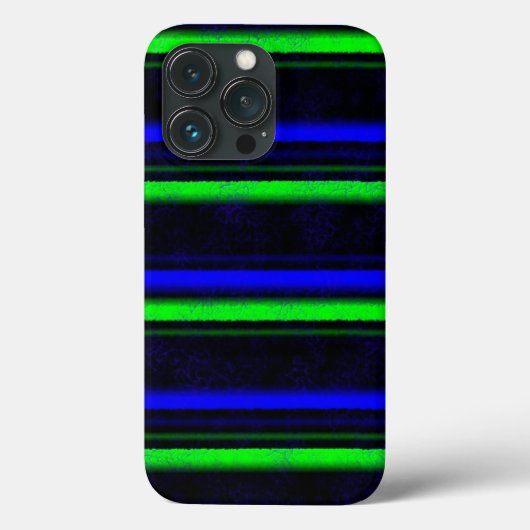 Zwarte Blauwe Groene Stripes Case-Mate iPhone Case (Achterkant)