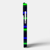 Zwarte Blauwe Groene Stripes Case-Mate iPhone Case (Achterkant / Links)