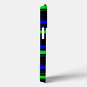 Zwarte Blauwe Groene Stripes Case-Mate iPhone Case (Achterkant / Rechts)