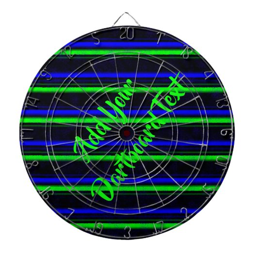 Zwarte Blauwe Groene Stripes Dartbord (Voorkant)