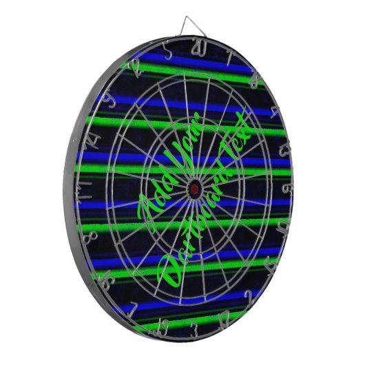 Zwarte Blauwe Groene Stripes Dartbord (Voorkant Links)