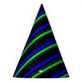 Zwarte Blauwe Groene Stripes Feesthoedjes (Links)