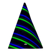 Zwarte Blauwe Groene Stripes Feesthoedjes (Rechts)