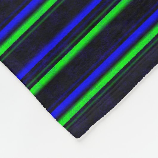 Zwarte Blauwe Groene Stripes Fleece Deken (Hoek)