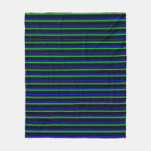 Zwarte Blauwe Groene Stripes Fleece Deken (Voorkant)
