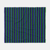 Zwarte Blauwe Groene Stripes Fleece Deken (Voorkant (Horizontaal))
