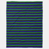 Zwarte Blauwe Groene Stripes Fleece Deken (Voorkant)