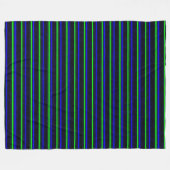 Zwarte Blauwe Groene Stripes Fleece Deken (Voorkant (Horizontaal))