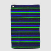 Zwarte Blauwe Groene Stripes Golfhanddoek (Voorkant)