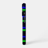Zwarte Blauwe Groene Stripes iPhone 16 Hoesje (Linkerkant)