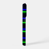 Zwarte Blauwe Groene Stripes iPhone Hoesje (Rechterkant)