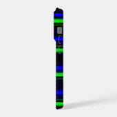 Zwarte Blauwe Groene Stripes iPhone Hoesje (Linkerkant)