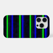 Zwarte Blauwe Groene Stripes iPhone Hoesje (Achterkant horizontaal)