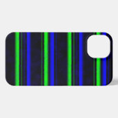 Zwarte Blauwe Groene Stripes iPhone Hoesje (Achterkant horizontaal)